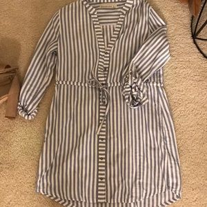 Abercrombie Tie-Waist Blue White Stripe Dress (S)